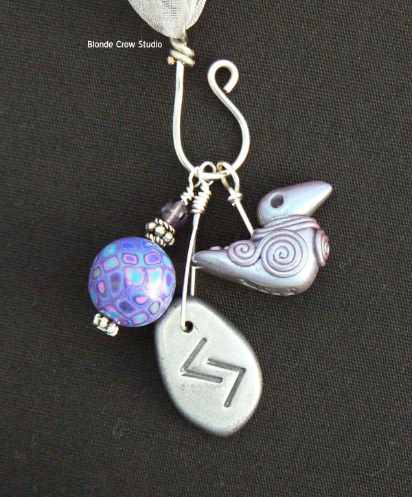 MJB Antiqued silver rune pendant